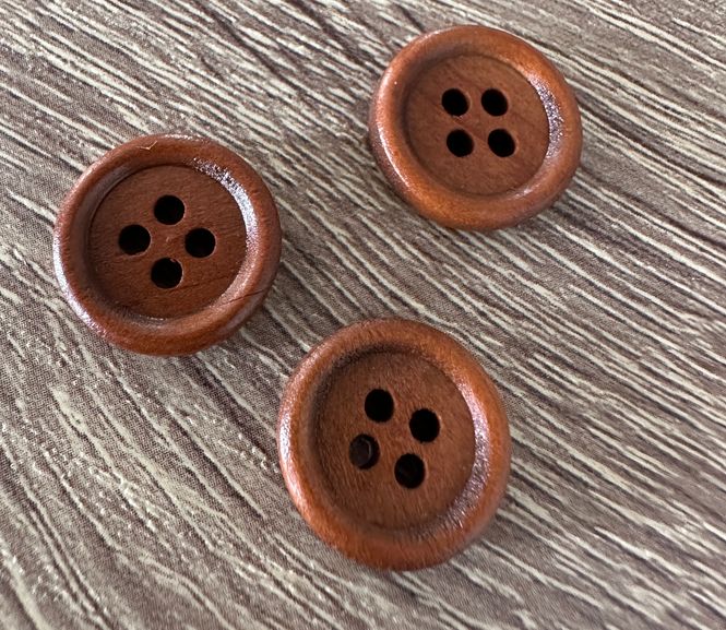 Hovedbilde Knapp Brun  15 mm 